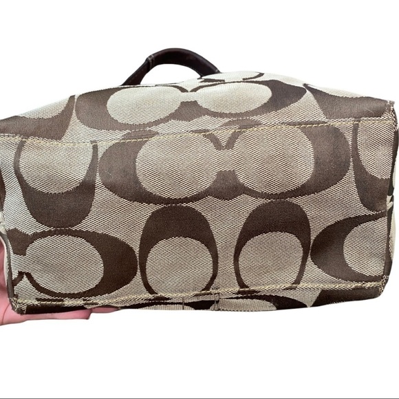 Coach Handbag Brown Purse Signature Logo - Picture 7 of 12